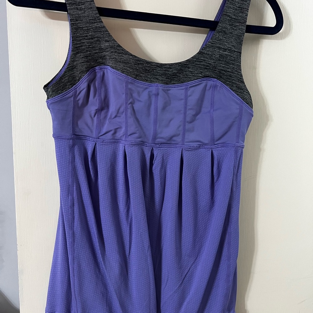 Lululemon Athletica Purple and Gray Tank Top w/drawstring hem